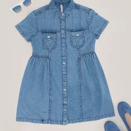 Pantaloons Junior Girls Medium Blue Casual Dresses-picture-24