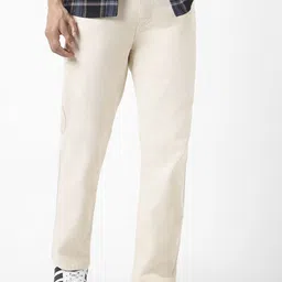 Urbano Fashion Men Ecru Straight Fit Washed Stretchable Jeans-image-83