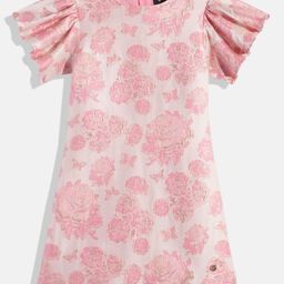 Allen Solly Junior Girls Woven Design Flutter Sleeve Sheath Dress-19