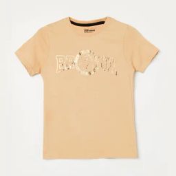 Fame Forever By Lifestyle Boys Peach Cotton Printed T-shirt-image-88