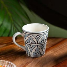 ExclusiveLane Arabian Nights Smoke Grey Ceramic Microwave Safe Coffee Mug (0.24 L)-24