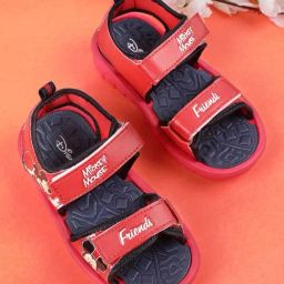 Kidsville Red & Navy Mickey & Friends Printed Floater Sandals-image-21
