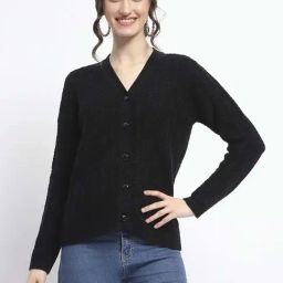 MADAME Black Self Cardigan-image-92