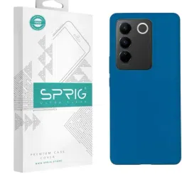 Sprig Liquid Silicone Back Cover for Vivo V27 Pro 5G (Blue)-image-58