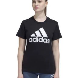 ADIDAS Black Cotton Plain Sports T-Shirt-picture-26