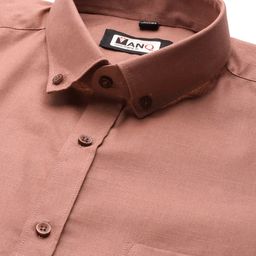 MANQ Men Rust Red Smart Formal Shirt image 2