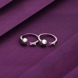 Kai Jewel Sterling Silver Bejewelled Bow Silver Toe Ring-image-25