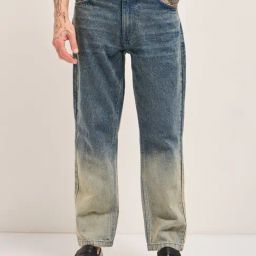 The Bear House Blue Straight Fit Colorblock Jeans-image-76