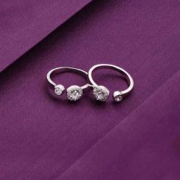 Kai Jewel Sterling Silver Classic Zircon Silver Toe Ring-19