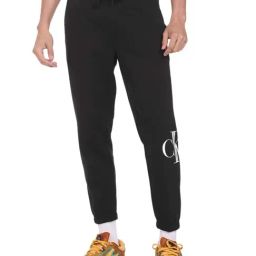 Calvin Klein Jeans Black Cotton Regular Fit Logo Printed Joggers-picture-32