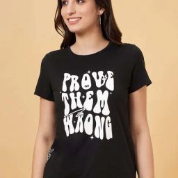 People by Pantaloons Jet Black Cotton Printed T-Shirt-image-93
