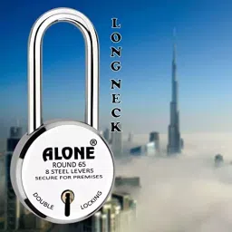 ALONE LOCKS Round 65 mm Alloy Steel Chrome 5 Same Keys Double Locking Padlock (Pack of 5) image 4