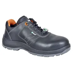 Zain Safety Elite Series Composite Toe Safety Shoes PU Double Density Low Ankle Black Buff Crazy Genuine Leather Size UK12, GEAR-image-95