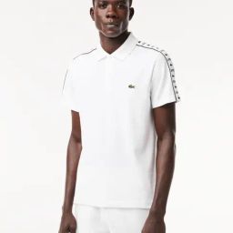 Lacoste White Cotton Regular Fit Printed Sports Polo-image-72