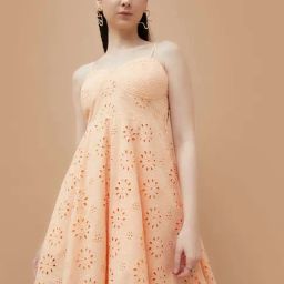 Ginger By Lifestyle Orange Cotton Regular Fit Self Pattern Dress-image-99