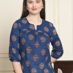 Moda Rapido Women Abstract Print Organic Cotton Top-image-90