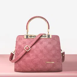 WOMEN MARKS Mauve Self Design Structured Handheld Bag image 1