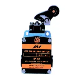 JAIBALAJI Cee EM 45 Series Limit Switch with Angular Roller Lever Snap Action 2 NO + 2 NC Contact 10 Amp Continuous current, 45-90-7