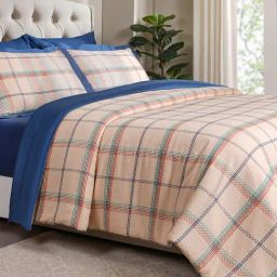 Maspar Mosaic Plaid Blue Cotton Geometric 110 TC King Duvet Cases with 2 Pillow Case-31