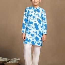 Fashion Dream Boys Sky Blue Printed Kurta and Pyjama-picture-16