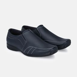 LeatherKraft Men Textured Formal Slip-On Shoes-picture-17