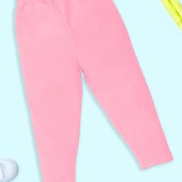Kiddopanti Pink Cotton Lycra Regular Leggings-image-38
