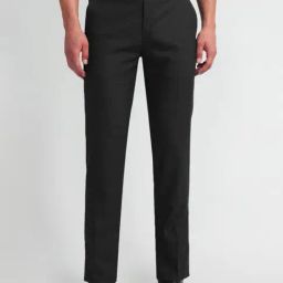 Arrow Black Slim Fit Texture Trousers-image-90
