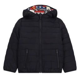 Guess Kids Multi All Over Triangle Logo Regular Fit Reversible Puffer Jacket-image-38