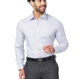 Raymond Grey Cotton Classic Fit Texture Shirts-image-12