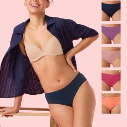 Enamor Multicolor Cotton Solid Hipster Panties - Pack Of 5-picture-8