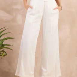 First Resort By Ramola Bachchan Off-White Eco-Chic Vogue Flared Trouser-image-60