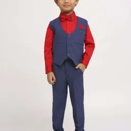 Kids Island Boys Blue Solid Full Sleeves Suit Set-image-71