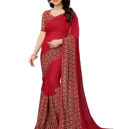 Moda Rapido Beads and Stones Poly Georgette Saree-image-54