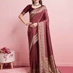 DIVASTRI Ethnic Motifs Woven Design Banarasi Saree-picture-10
