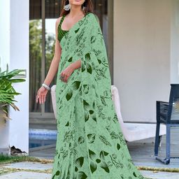 Munir Floral Printed Pure Cotton Bagru Saree-image-61