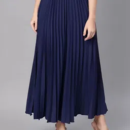 ZWERLON Accordion Pleats Maxi Skirt-image-77