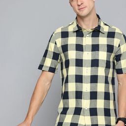 Flying Machine Opaque Checked Pure Cotton Casual Shirt-image-34