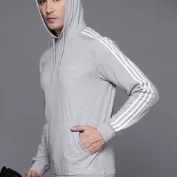 ADIDAS 3 Stripes Full Sleeves Hooded Sweatshirt-picture-10
