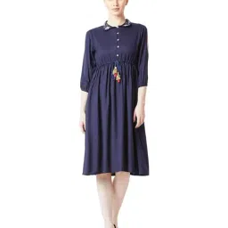 Miss Chase Navy Above Knee Dress-image-53