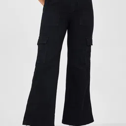 Miss Chase Women Wide Leg High-Rise Heavy Fade Stretchable Jeans-picture-2