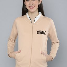 HERE&NOW Women Beige Solid Sweatshirt-picture-25