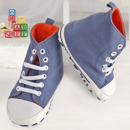 Baby Moo Solid Colour Ankle Booties - Blue-picture-19