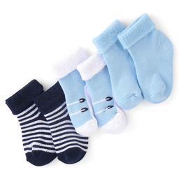 Cute Walk by Babyhug Anti Bacterial Ankle Length Socks Striped Pack Of 3 - Multicolour-picture-26