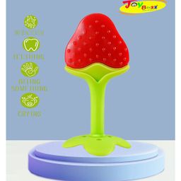 Joy Buzz Strawberry Shape Silicone Fruit Teether - Red-15