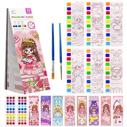 FunBlast Princess Theme 2 in 1 Painting & Drawing Book with Paint Brush  Pink-27