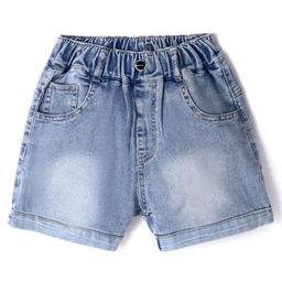 Kookie Kids Solid Shorts with Patch - Blue-image-77