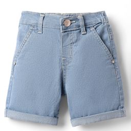 Babyhug Mid Thigh Denim Washed Shorts With Stretch - Light Blue-image-88