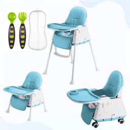 Safe-O-Kid Multifunctional 4-in-1 High ChairAdjustable, Foldable, and Comfortable with Soft Cushion & Removable Tray | Blue-3
