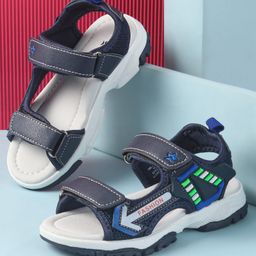 Cute Walk by Babyhug Velcro Closure Sandals with Fashion Applique - Navy Blue-picture-8