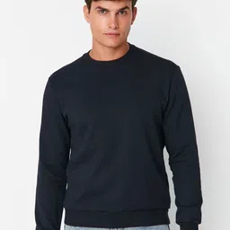 Trendyol Men Solid Round Neck Sweatshirt-image-56